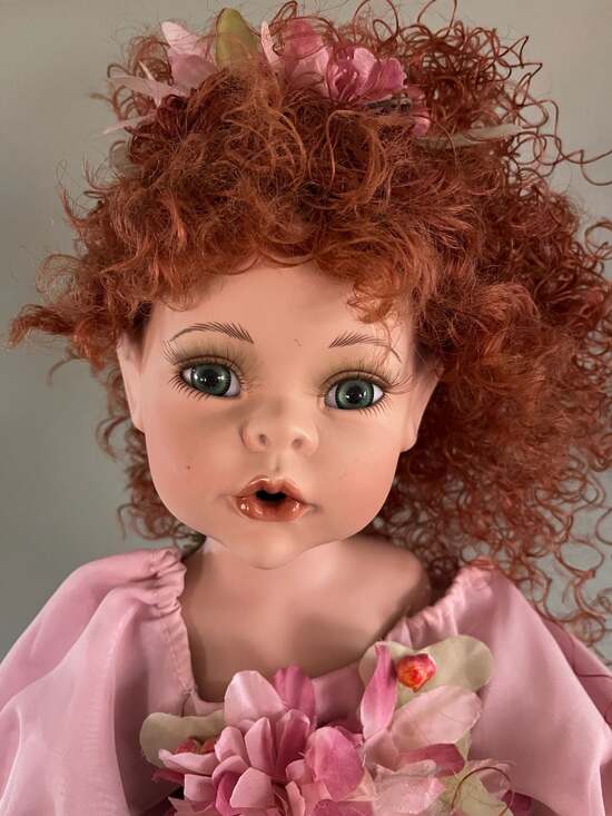 Vintage Show-Stoppers Petunia Porcelain Fairy Doll 22-inch Red Hair